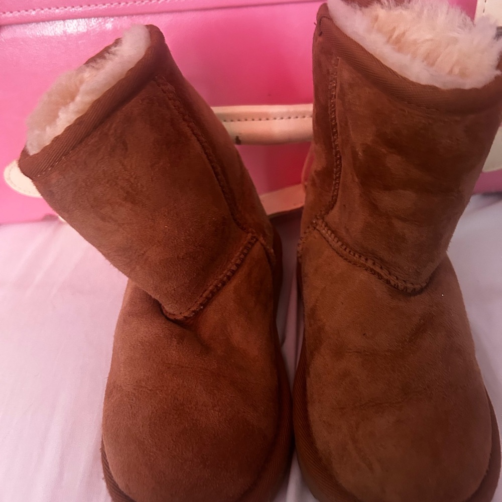 UGG Tan Kids Boots with Cream Lining